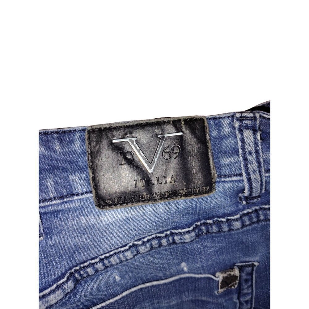 Versace 19.69 Abbigliamento Sportivo Mens W32 L32 Distressed Blue Jeans - Picture 3 of 6